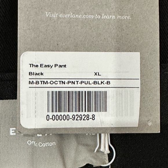 NEW EVERLANE The Easy Pant Pull On Elastic Waist in Black Size XL - Picture 5 of 7